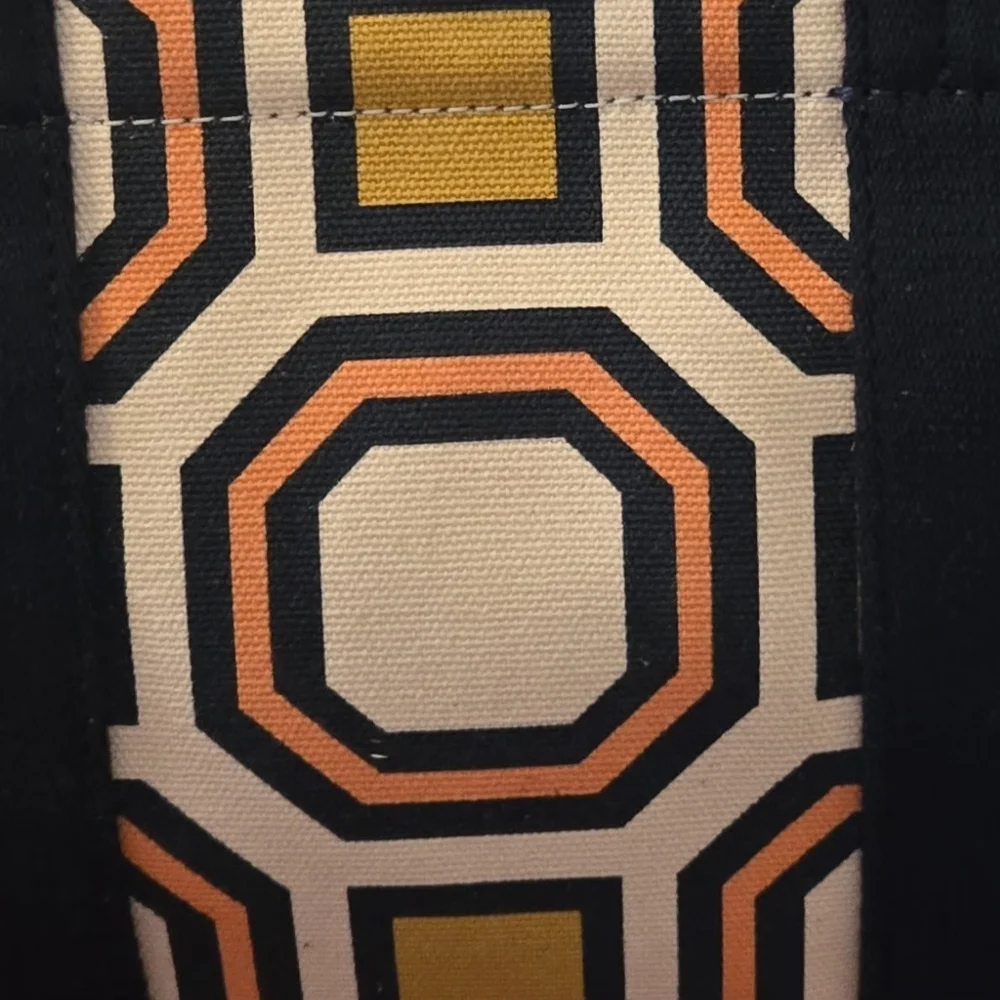 Tory Burch Navy and Gold Geometric Tote